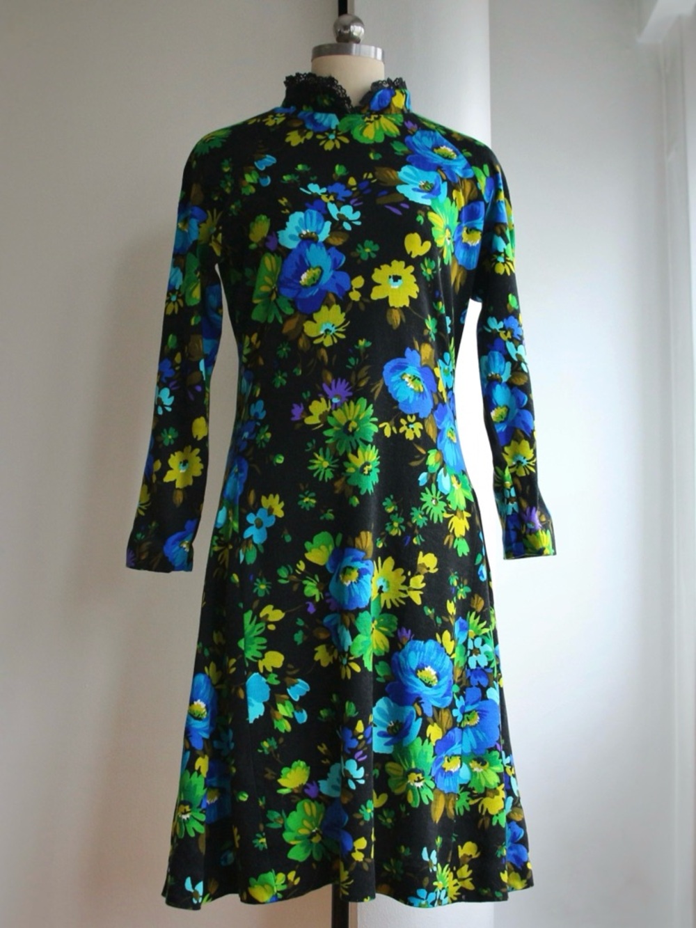 1960's Handmade Reproduction Floral Jersey Dress